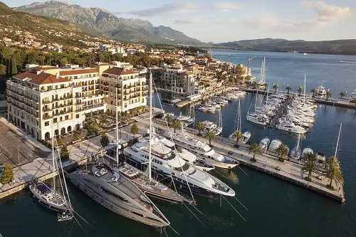 bug superyachts berthed in marina